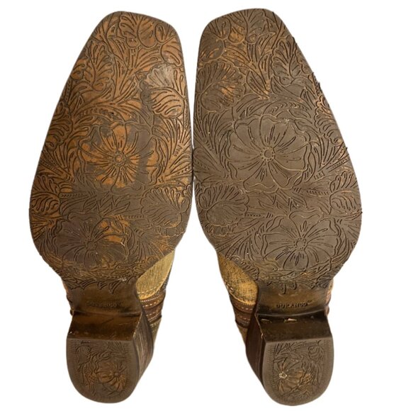 Durango Crush Driftwood Brown Leather Western Boots Lace-up Beaded Ties Size 8 - Picture 15 of 15